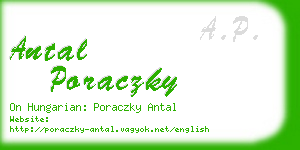 antal poraczky business card